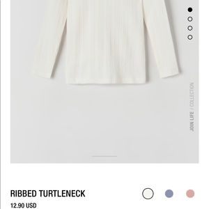Zara White ribbed turtle neck sweater 3-4years old
